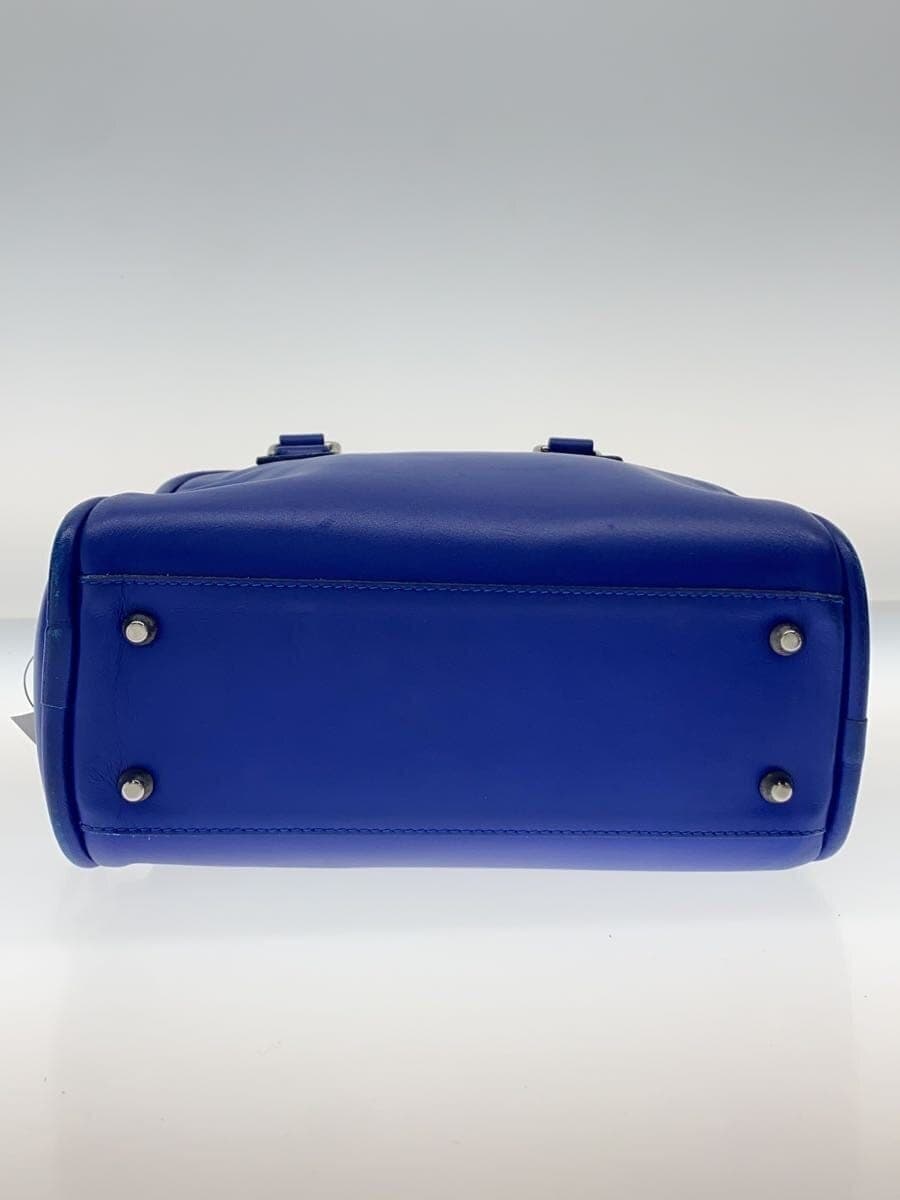 JACQUES LE CORRE Shoulder Bag Leather BLU Solid 4