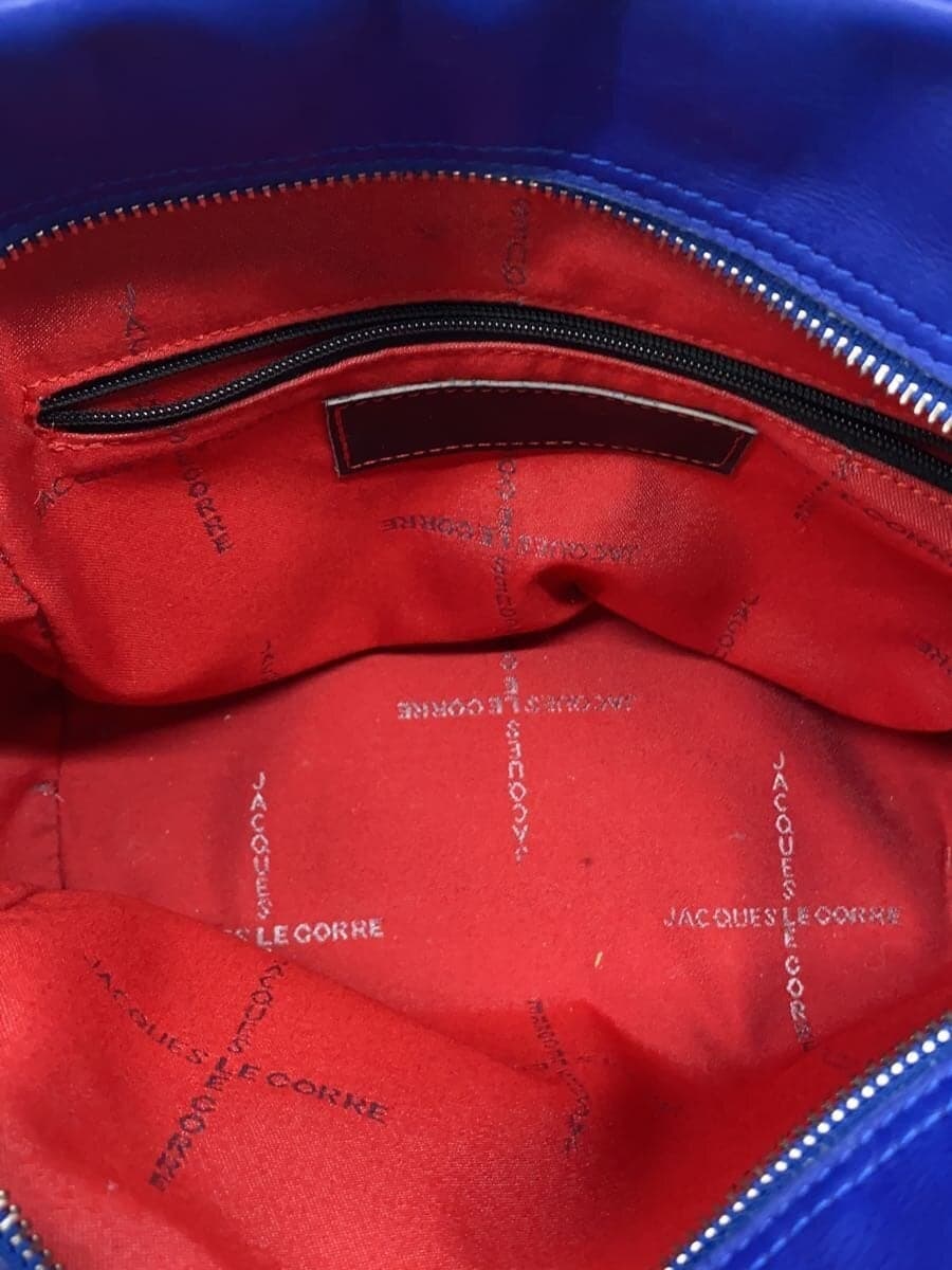 JACQUES LE CORRE Shoulder Bag Leather BLU Solid 6
