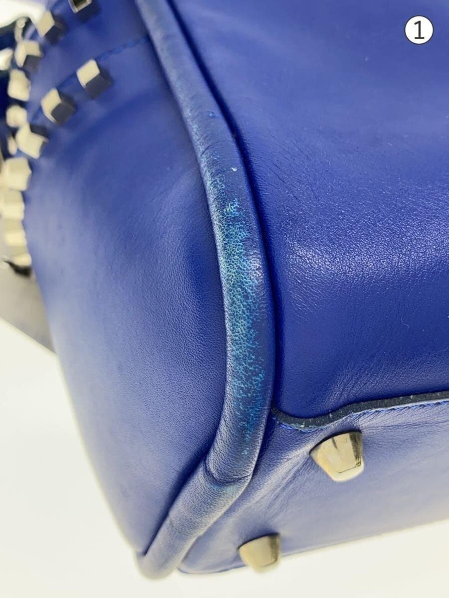 JACQUES LE CORRE Shoulder Bag Leather BLU Solid 7