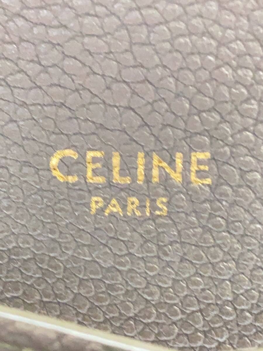 CELINE tote bag leather BEG 5