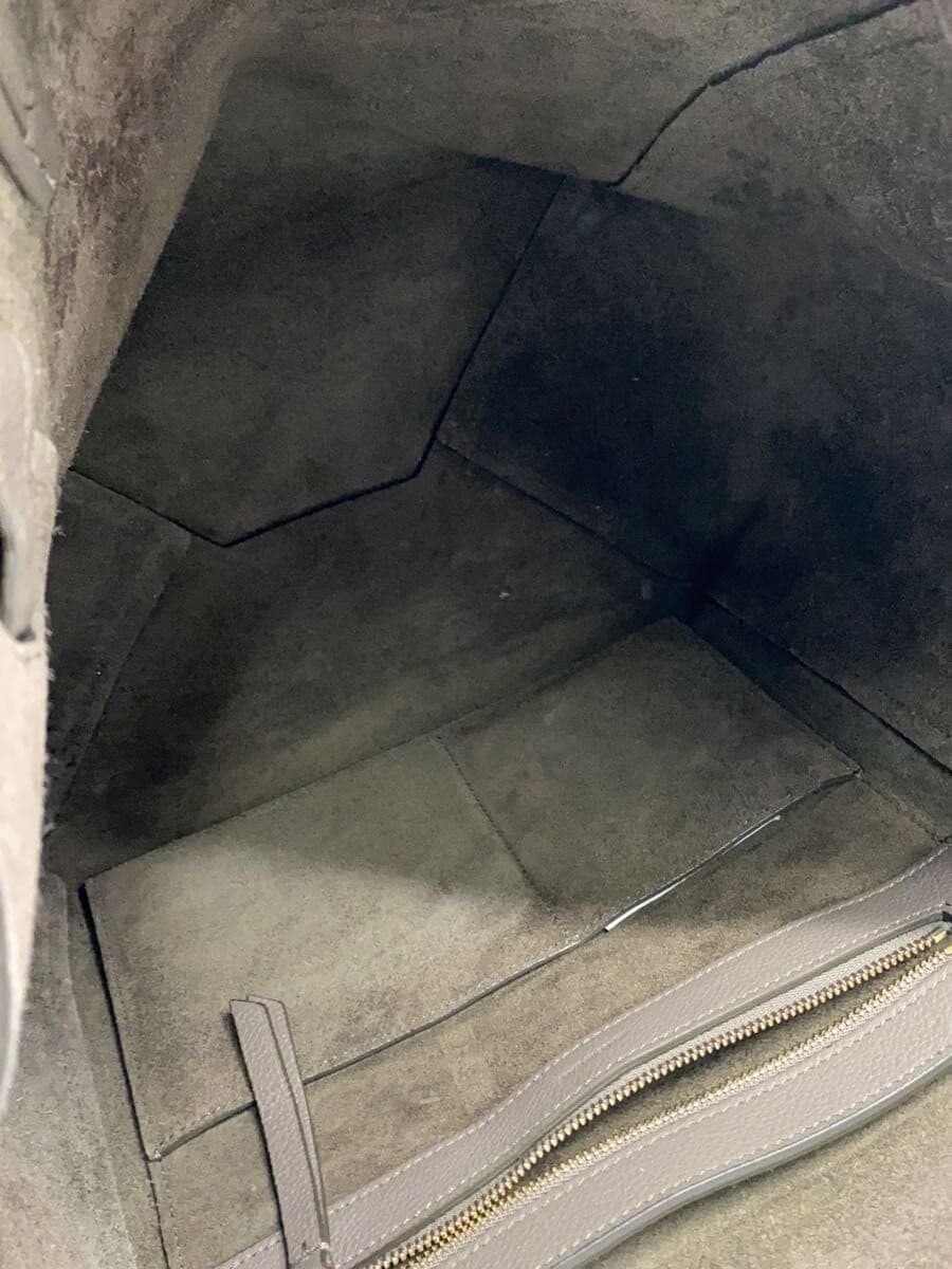 CELINE tote bag leather BEG 6