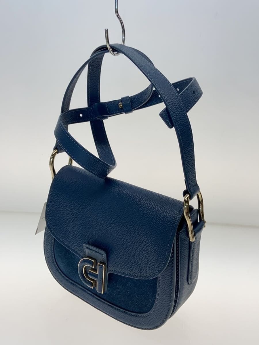 COLE HAAN Shoulder Bag Leather BLU Solid 2