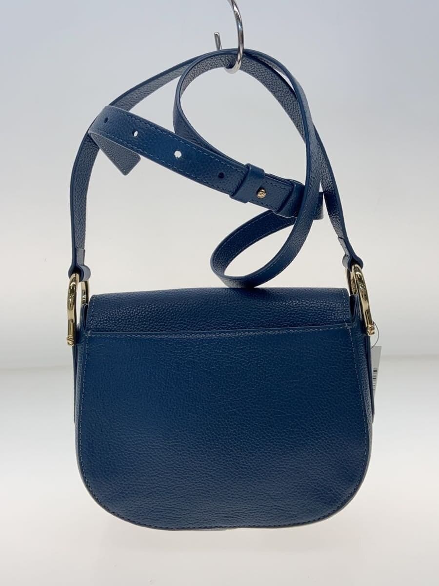 COLE HAAN Shoulder Bag Leather BLU Solid 3