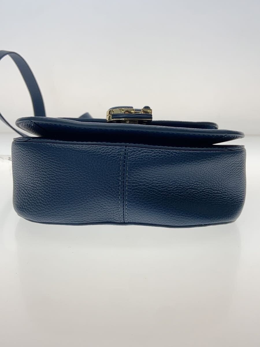 COLE HAAN Shoulder Bag Leather BLU Solid 4