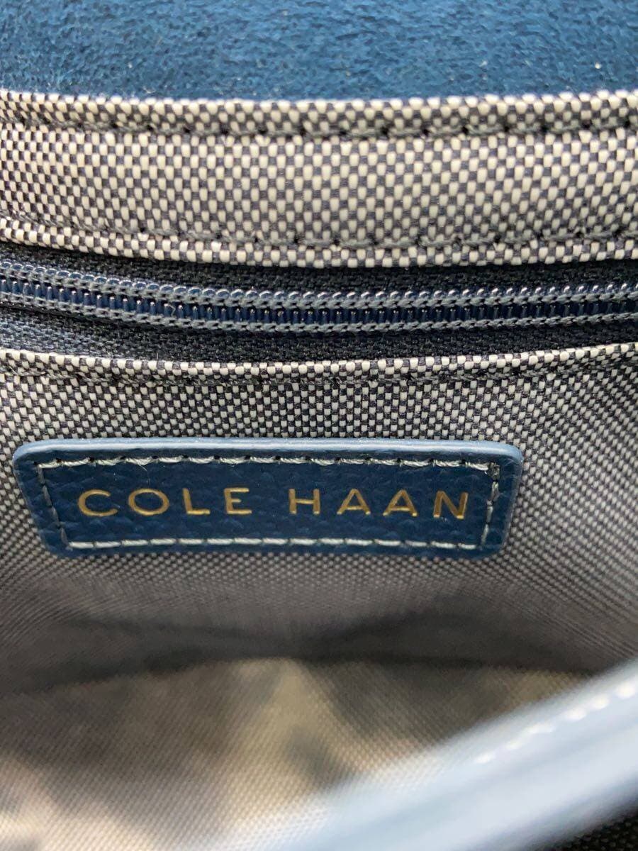 COLE HAAN Shoulder Bag Leather BLU Solid 5