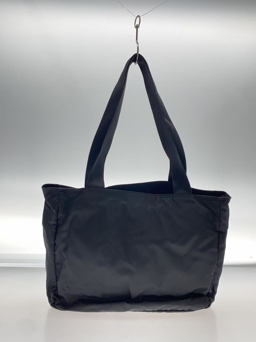 PRADA Triangle Logo Tote Bag Nylon BLK Solid 3