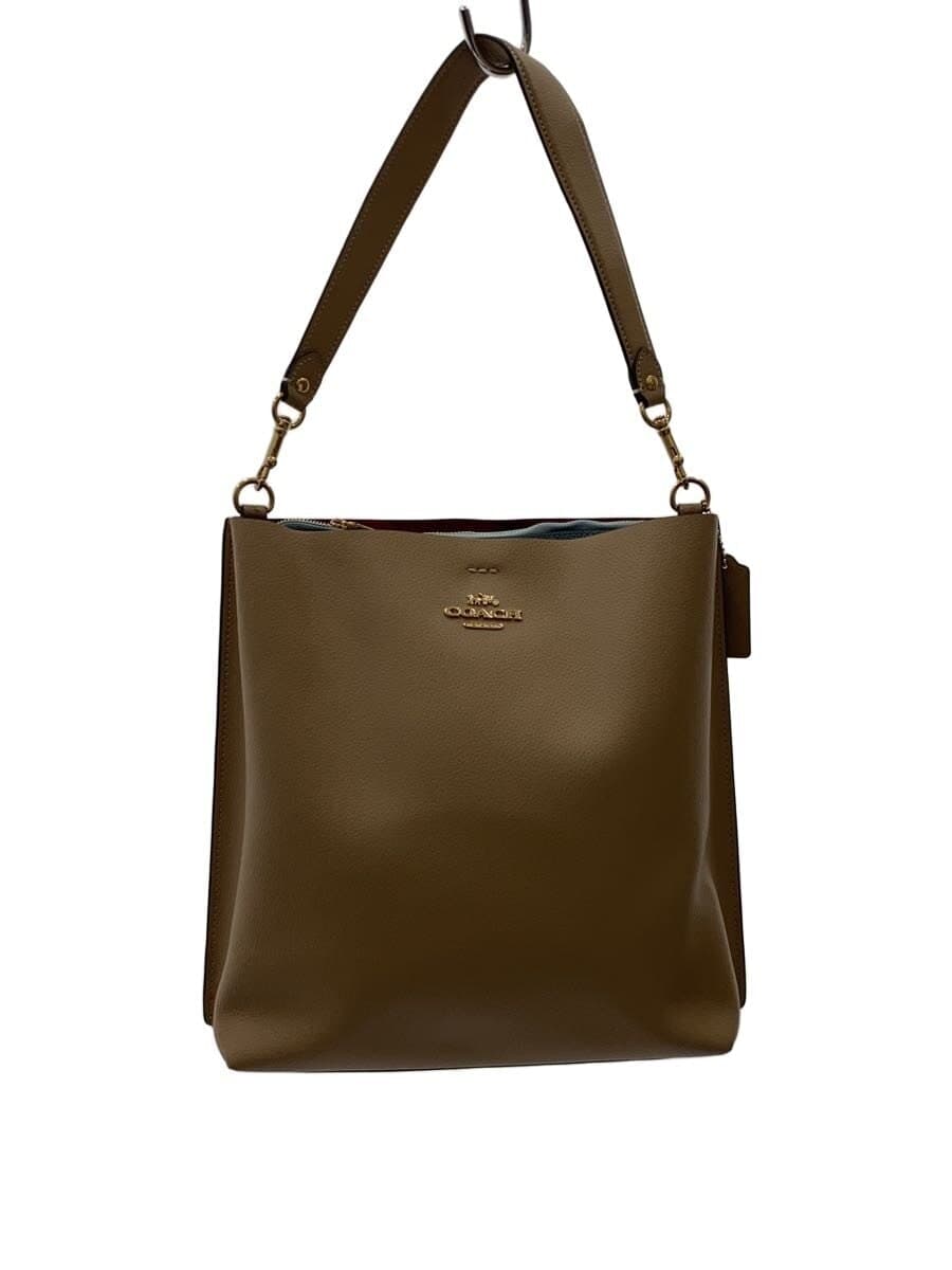 COACH Mory Bucket Bag 2-way Handbag Shoulder Bag Leather Beige CA214