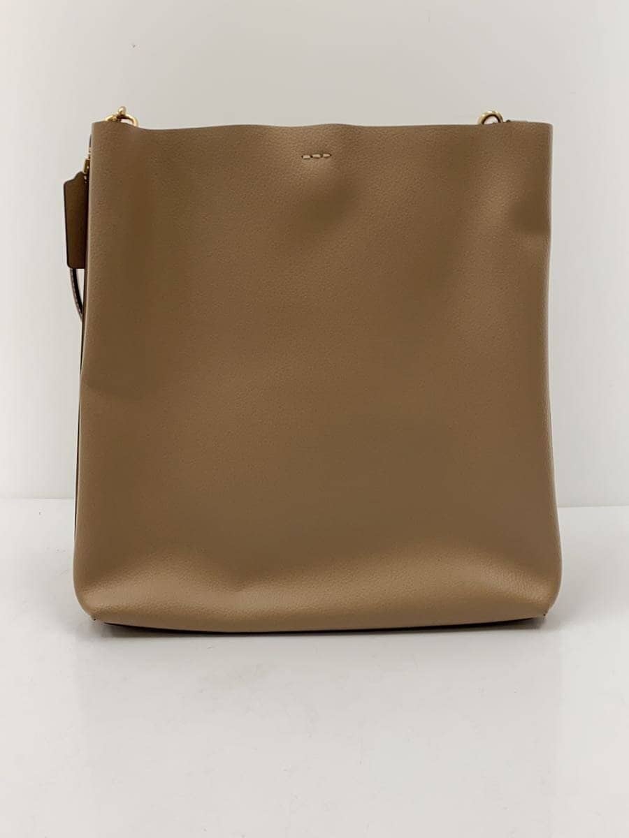COACH Mory Bucket Bag 2-way Handbag Shoulder Bag Leather Beige CA214 5