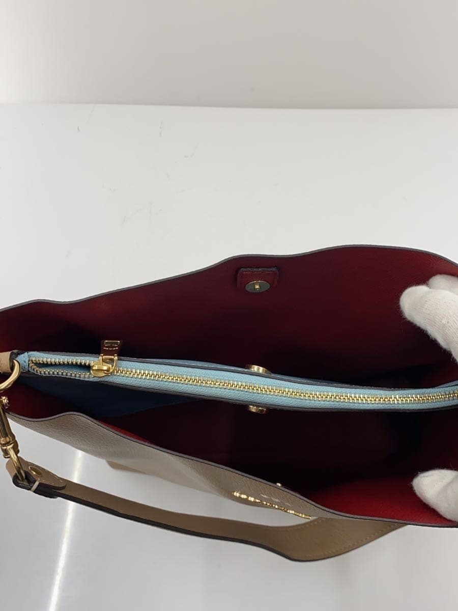 COACH Mory Bucket Bag 2-way Handbag Shoulder Bag Leather Beige CA214 7