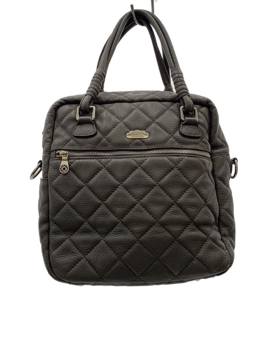 Muta quilting tote bag leather GRY corner wear