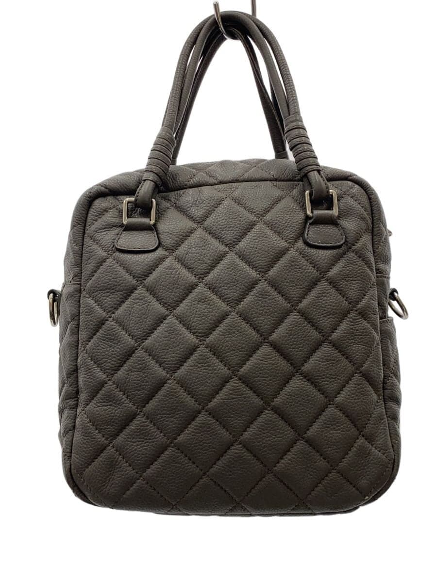 Muta quilting tote bag leather GRY corner wear 3