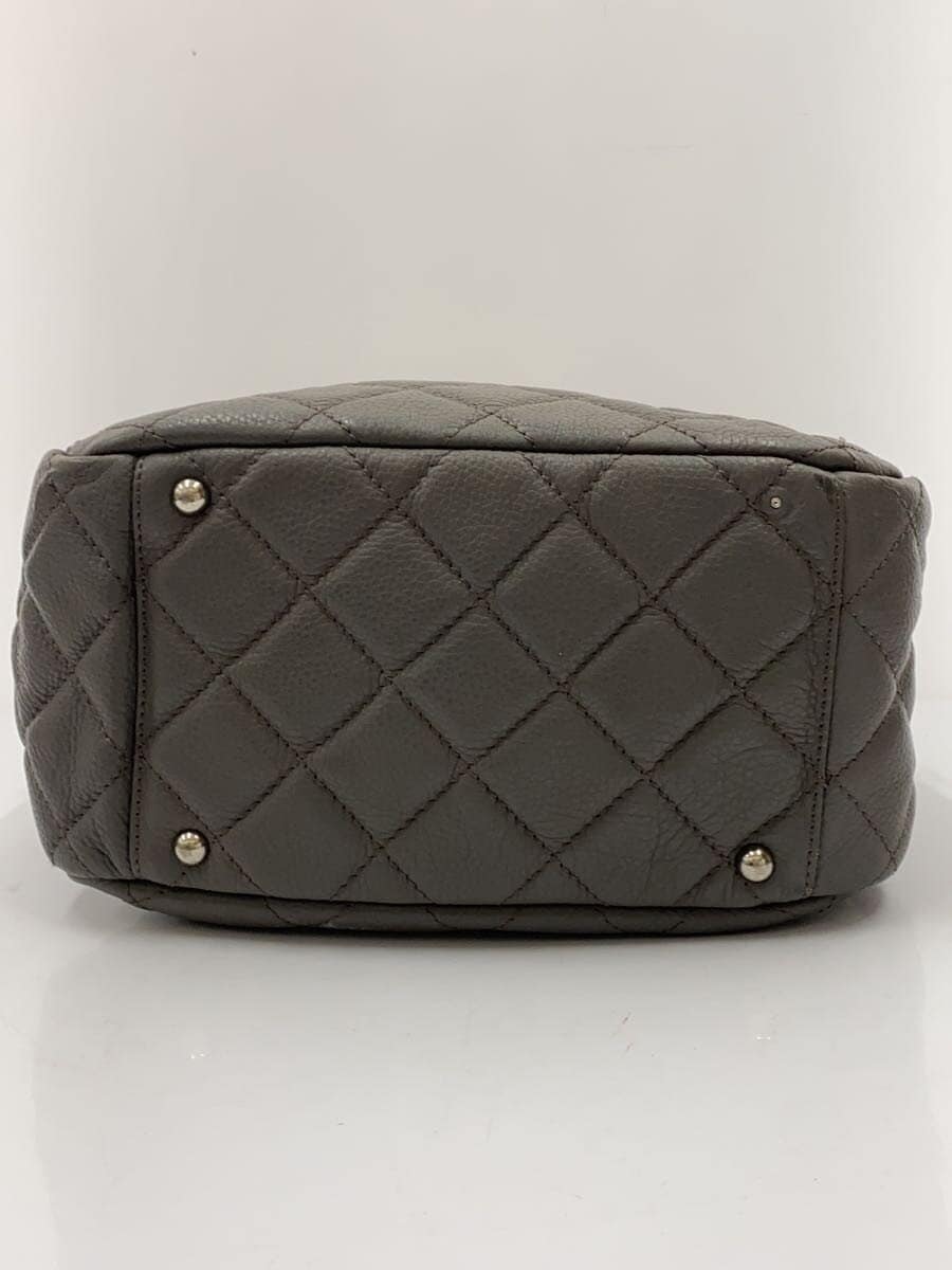 Muta quilting tote bag leather GRY corner wear 4