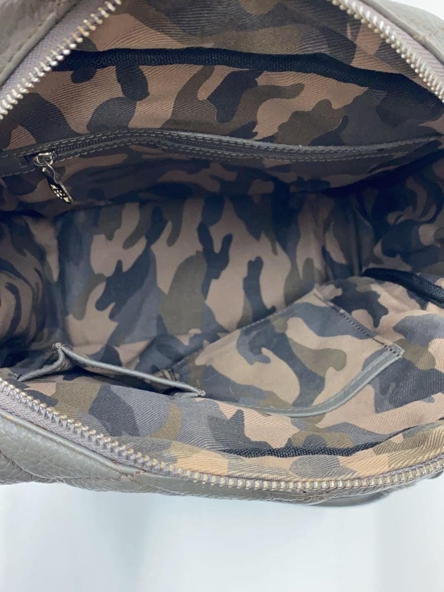 Muta quilting tote bag leather GRY corner wear 6