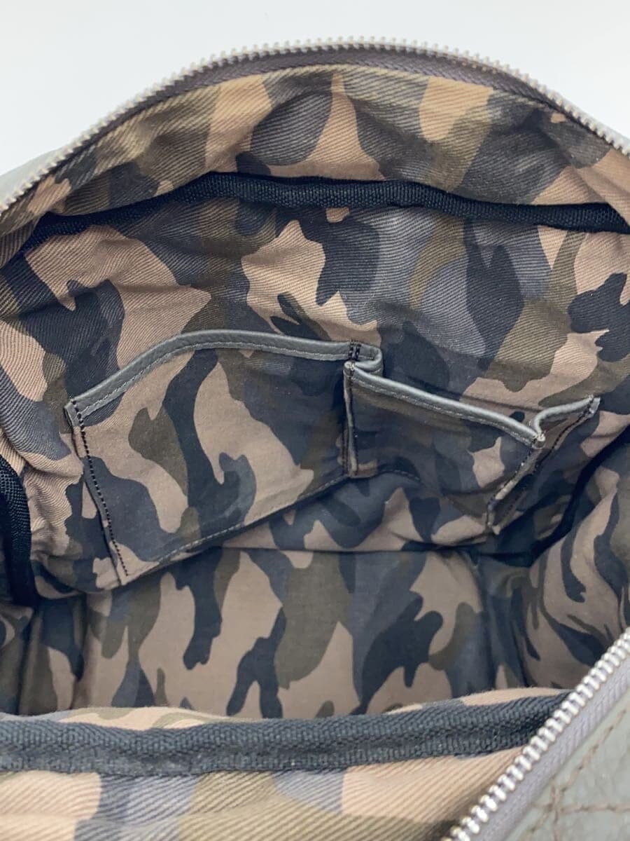 Muta quilting tote bag leather GRY corner wear 7