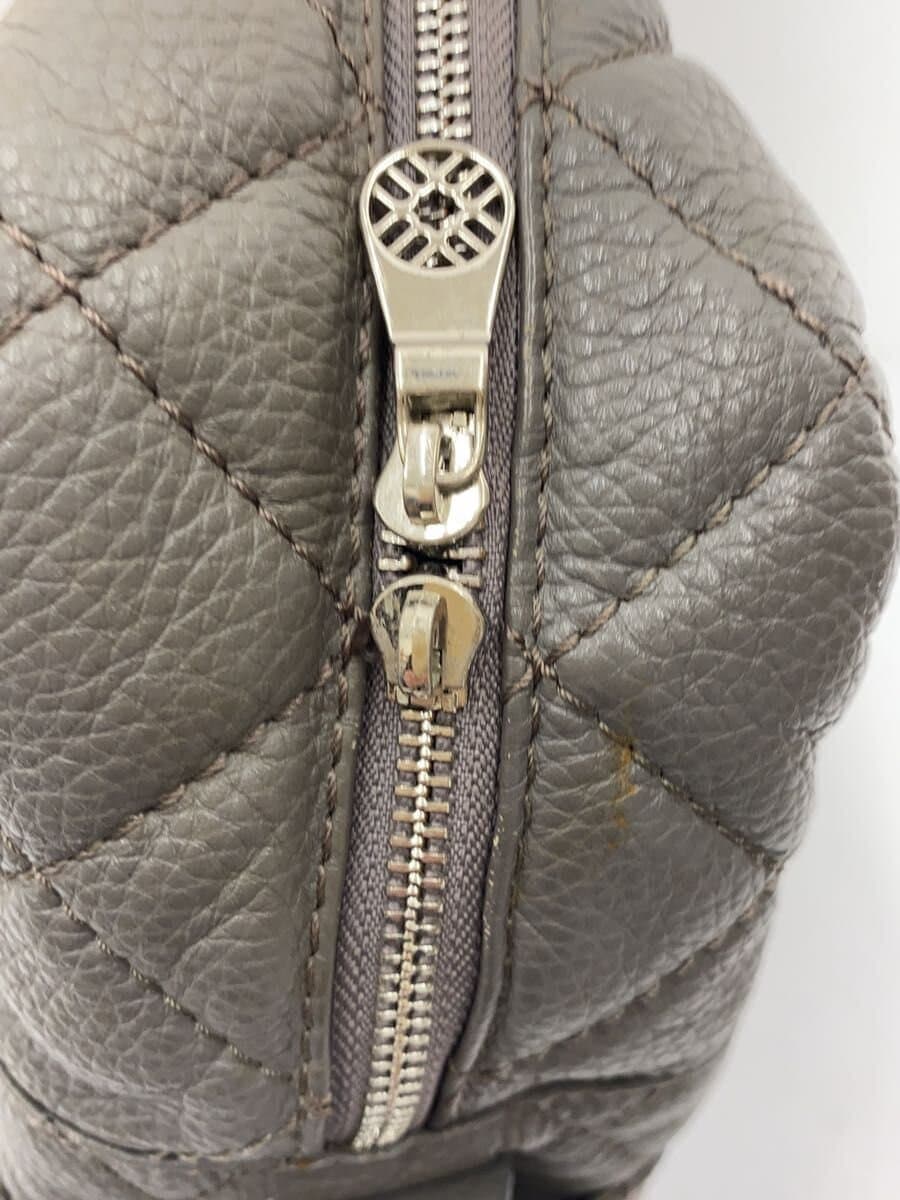 Muta quilting tote bag leather GRY corner wear 8