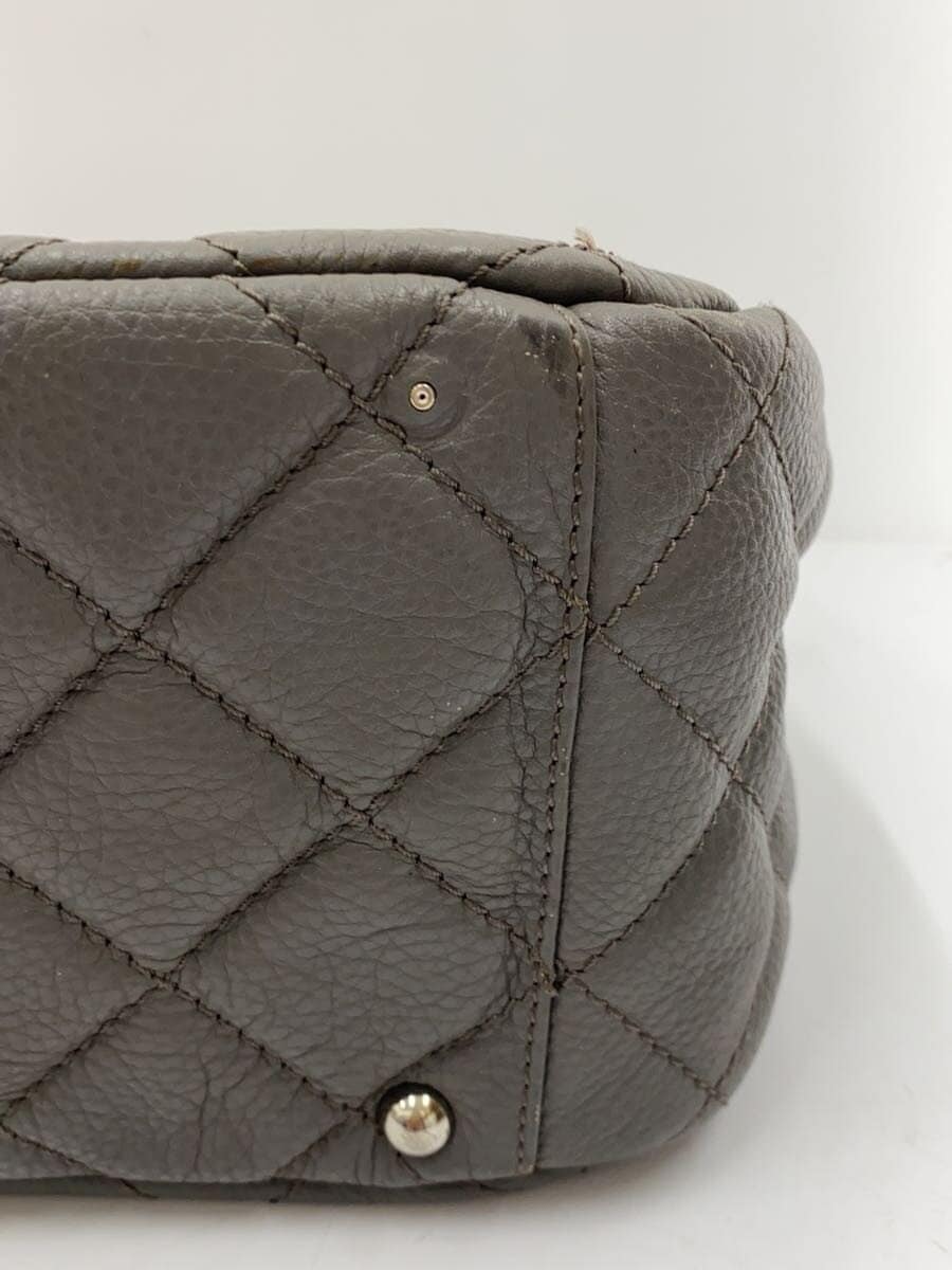 Muta quilting tote bag leather GRY corner wear 9