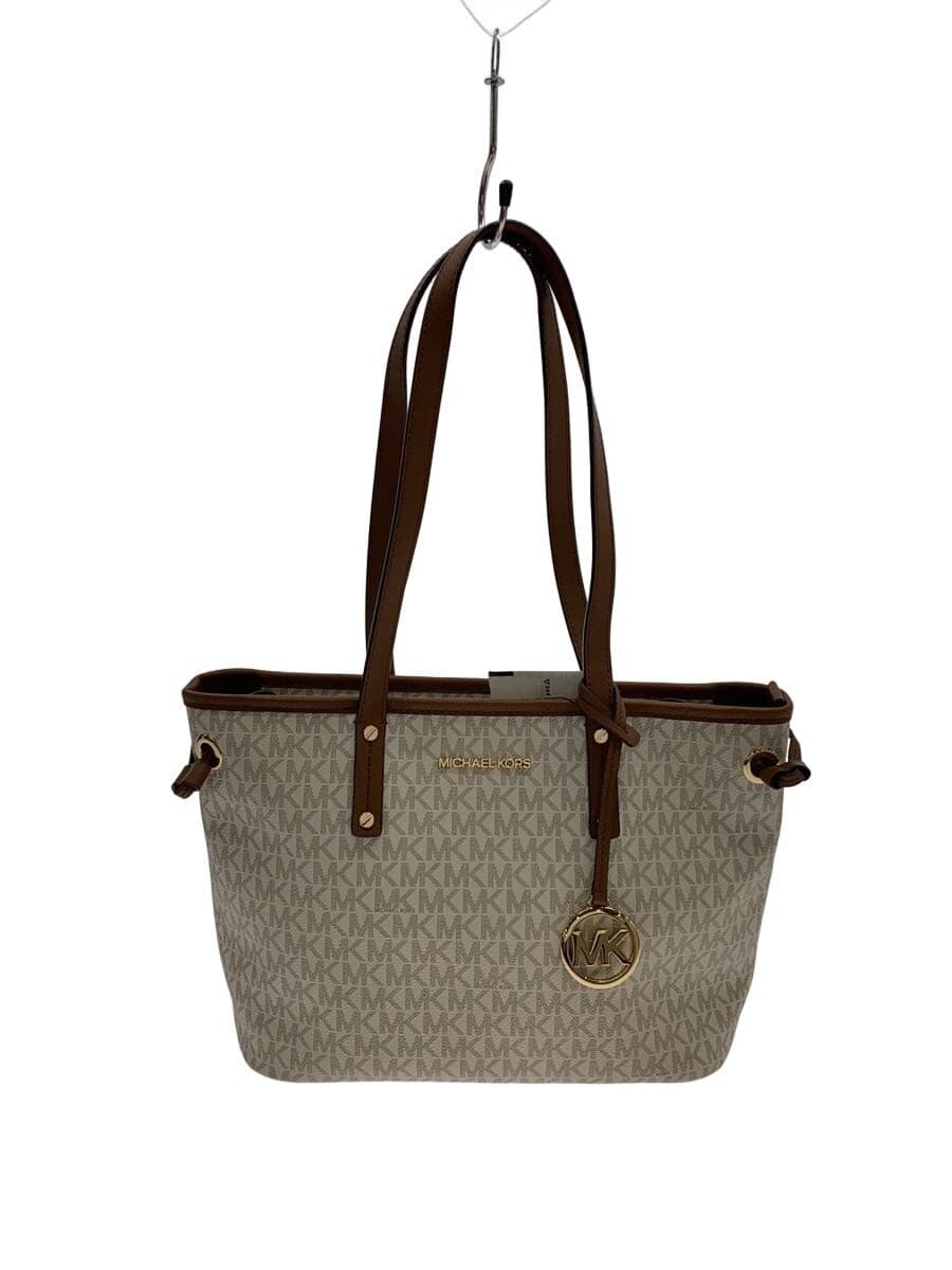 MICHAEL KORSJET SET TRAVEL TOTE BAG Tote Bag PVC WHT All Over Pattern 35T9GTVT1V