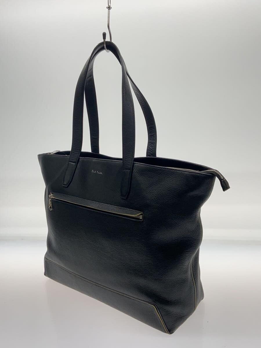 Paul Smith Tote Bag Leather BLK Solid 2