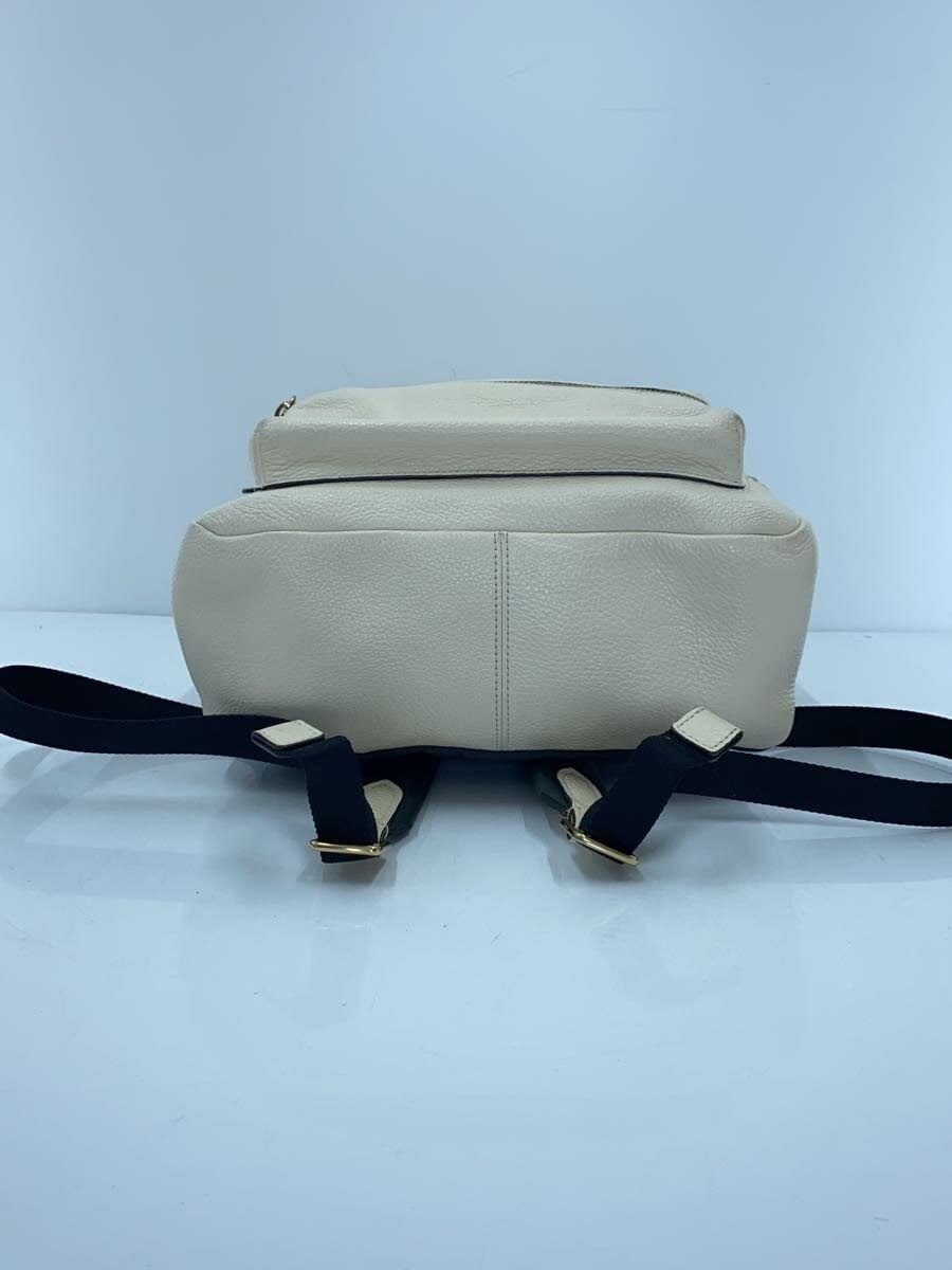 COACH Charlie Pebbled Leather Medium Backpack_White Leather WHT Corner Wear 4