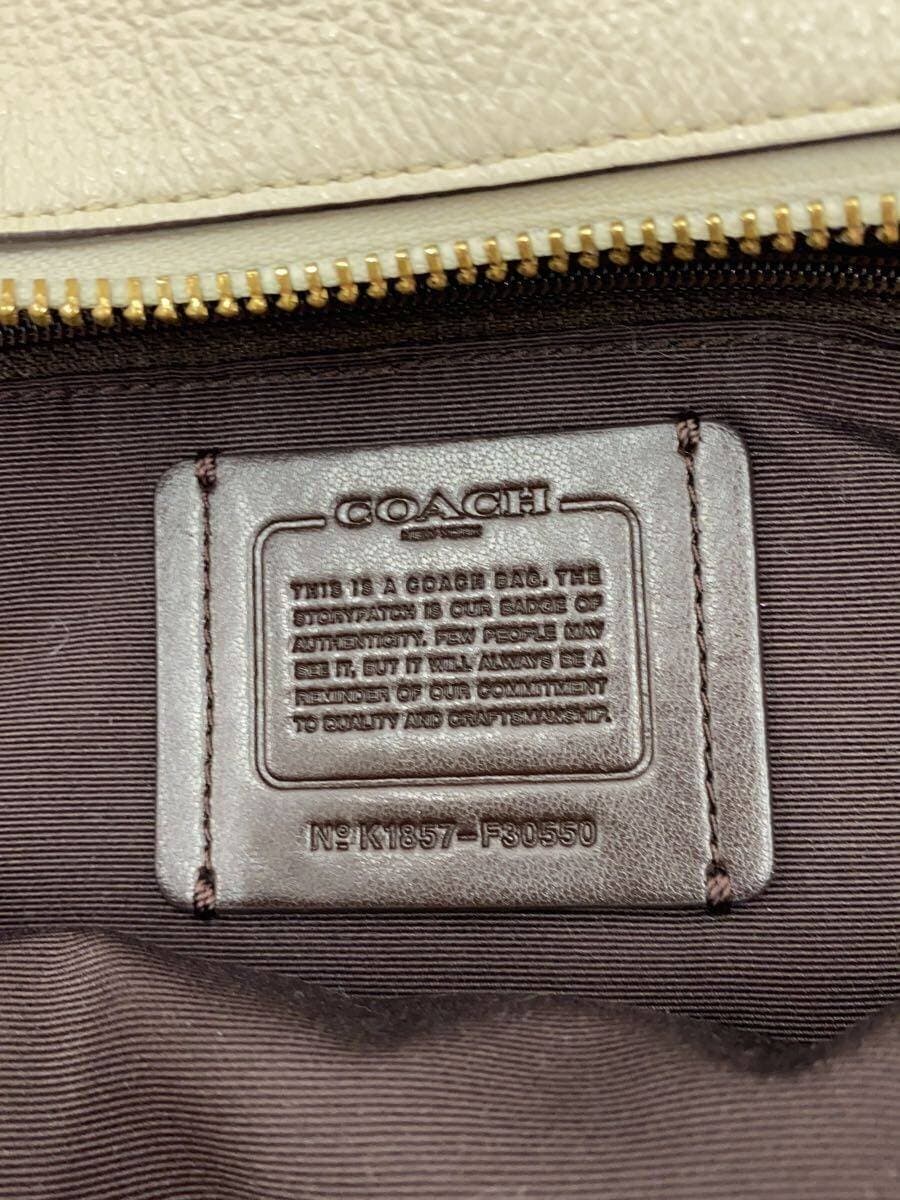 COACH Charlie Pebbled Leather Medium Backpack_White Leather WHT Corner Wear 5