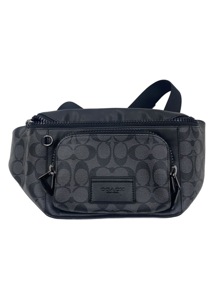 COACH Shoulder Bag Leather BLK All Over Pattern c3765