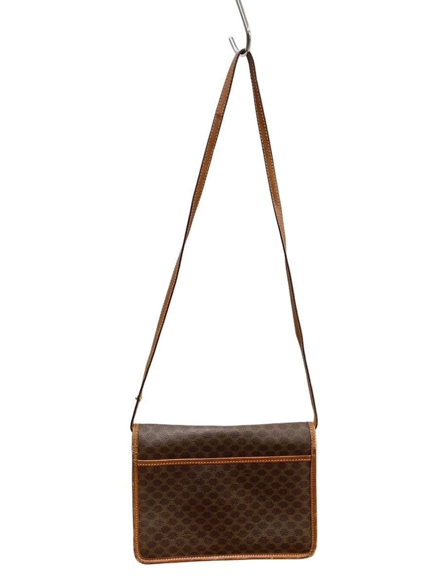 CELINE Macadam Shoulder Bag Leather BRW All Over Pattern 3