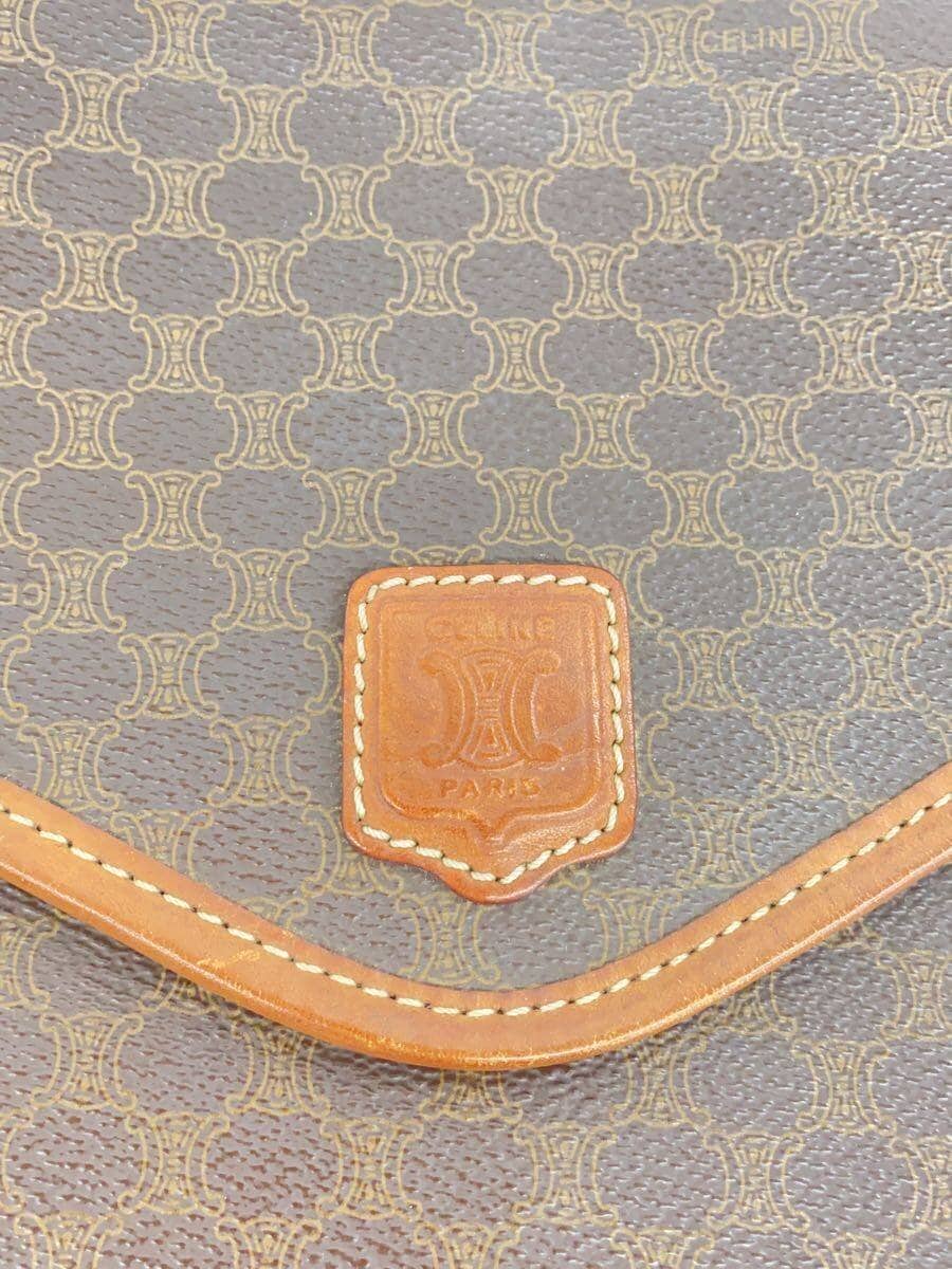 CELINE Macadam Shoulder Bag Leather BRW All Over Pattern 5