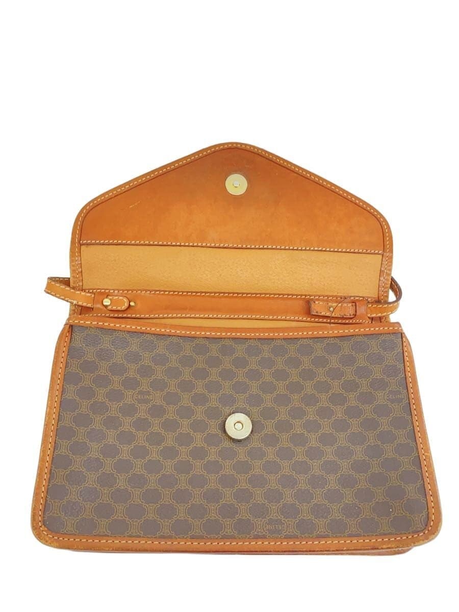 CELINE Macadam Shoulder Bag Leather BRW All Over Pattern 6