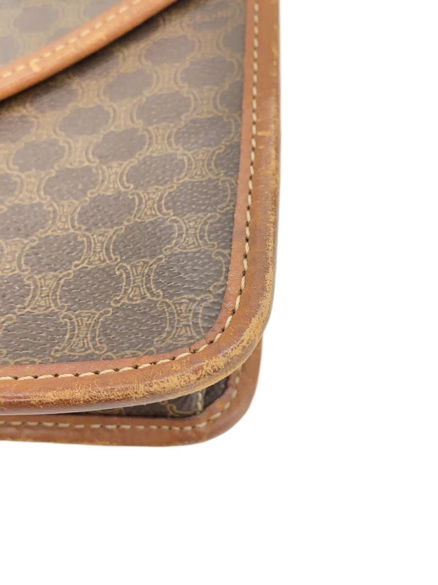 CELINE Macadam Shoulder Bag Leather BRW All Over Pattern 8