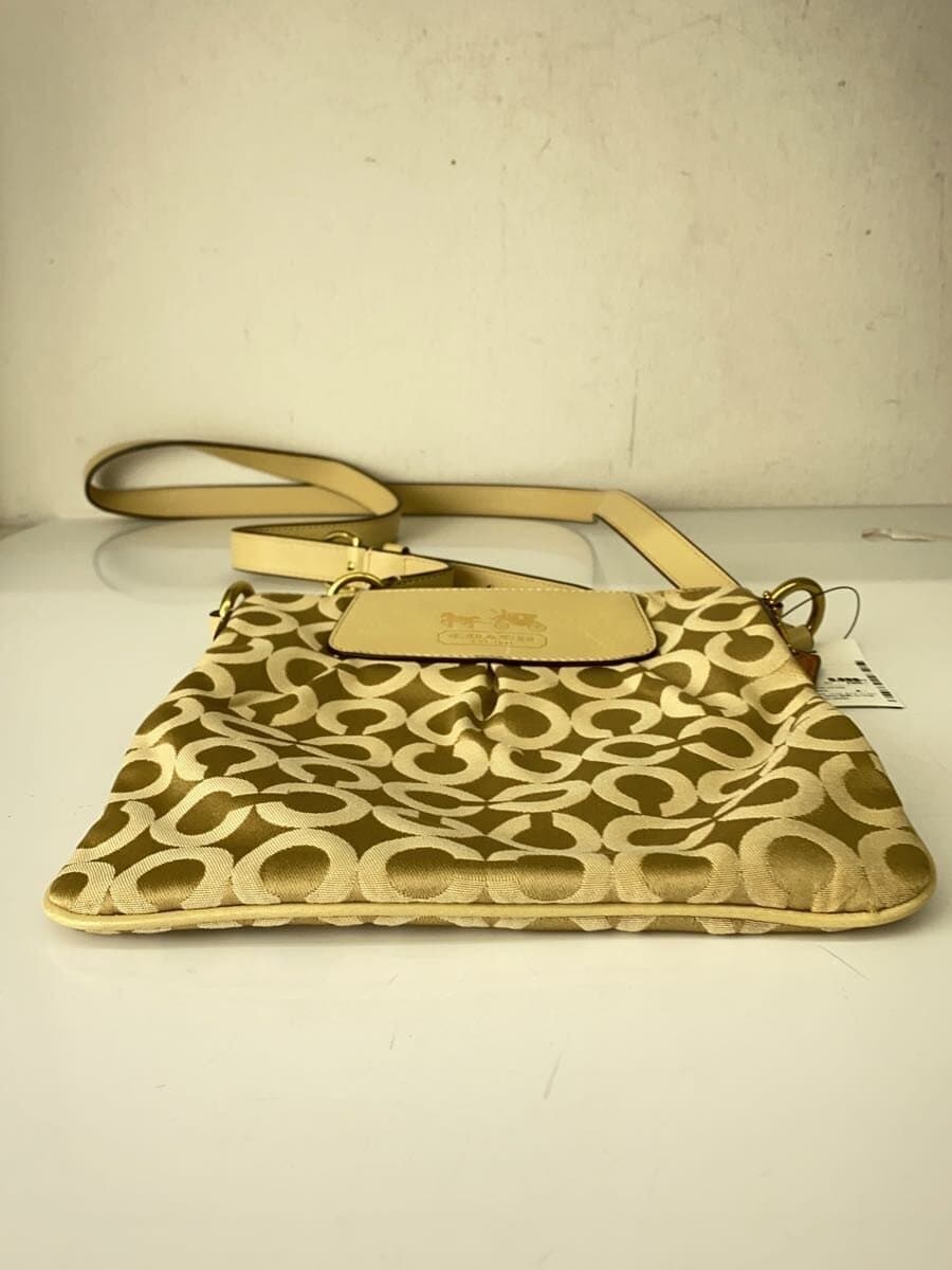 COACH Shoulder Bag_Op Art Canvas BEG All Over Pattern 4