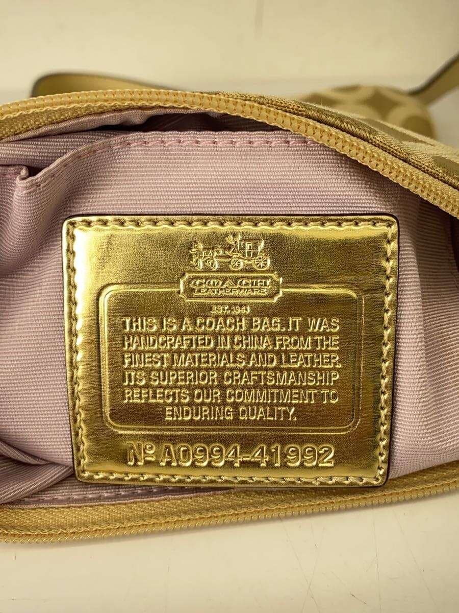 COACH Shoulder Bag_Op Art Canvas BEG All Over Pattern 5