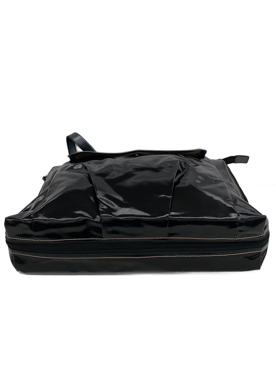 PELLE BORSA Tote Bag Patent Leather BLK 4