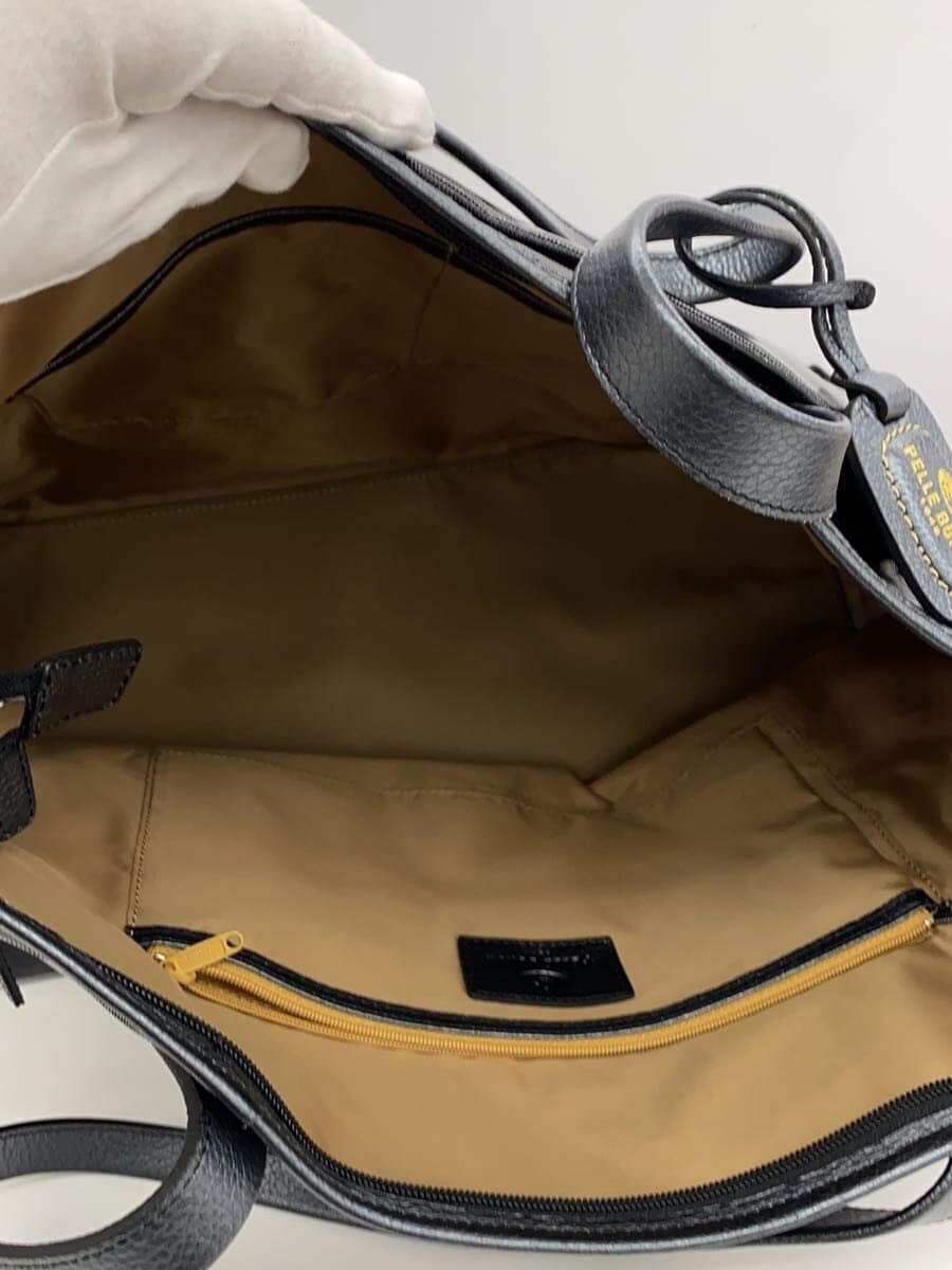 PELLE BORSA Tote Bag Patent Leather BLK 7