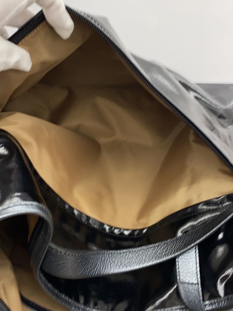 PELLE BORSA Tote Bag Patent Leather BLK 8