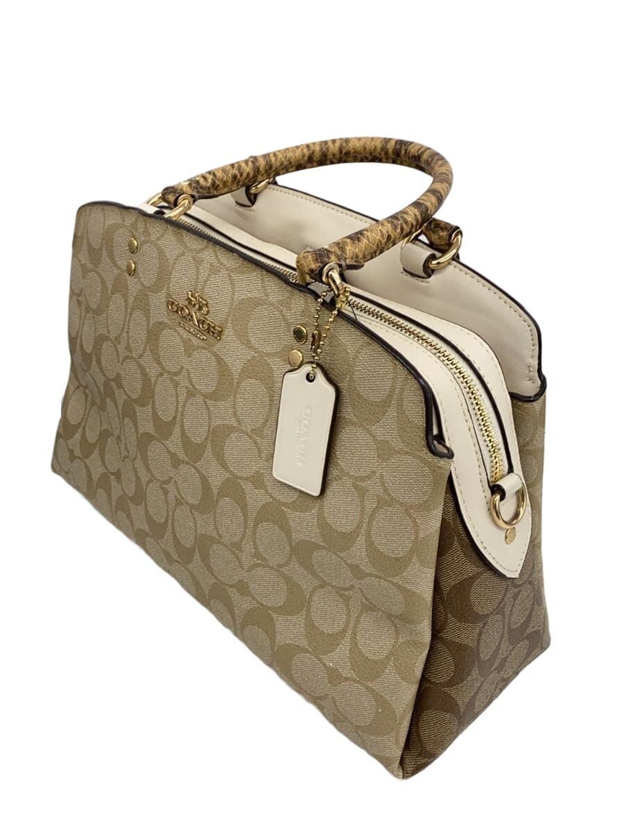 COACH Lily Carryall Signature Canvas 2-Way Handbag PVC BEG All Over Pattern 2