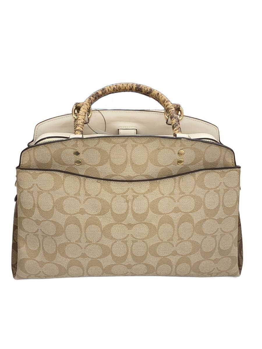 COACH Lily Carryall Signature Canvas 2-Way Handbag PVC BEG All Over Pattern 3