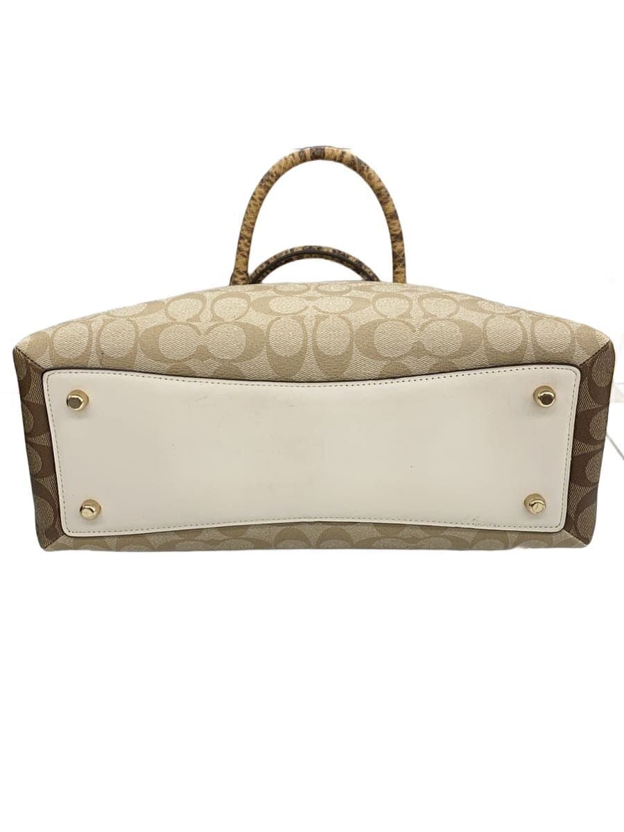 COACH Lily Carryall Signature Canvas 2-Way Handbag PVC BEG All Over Pattern 4