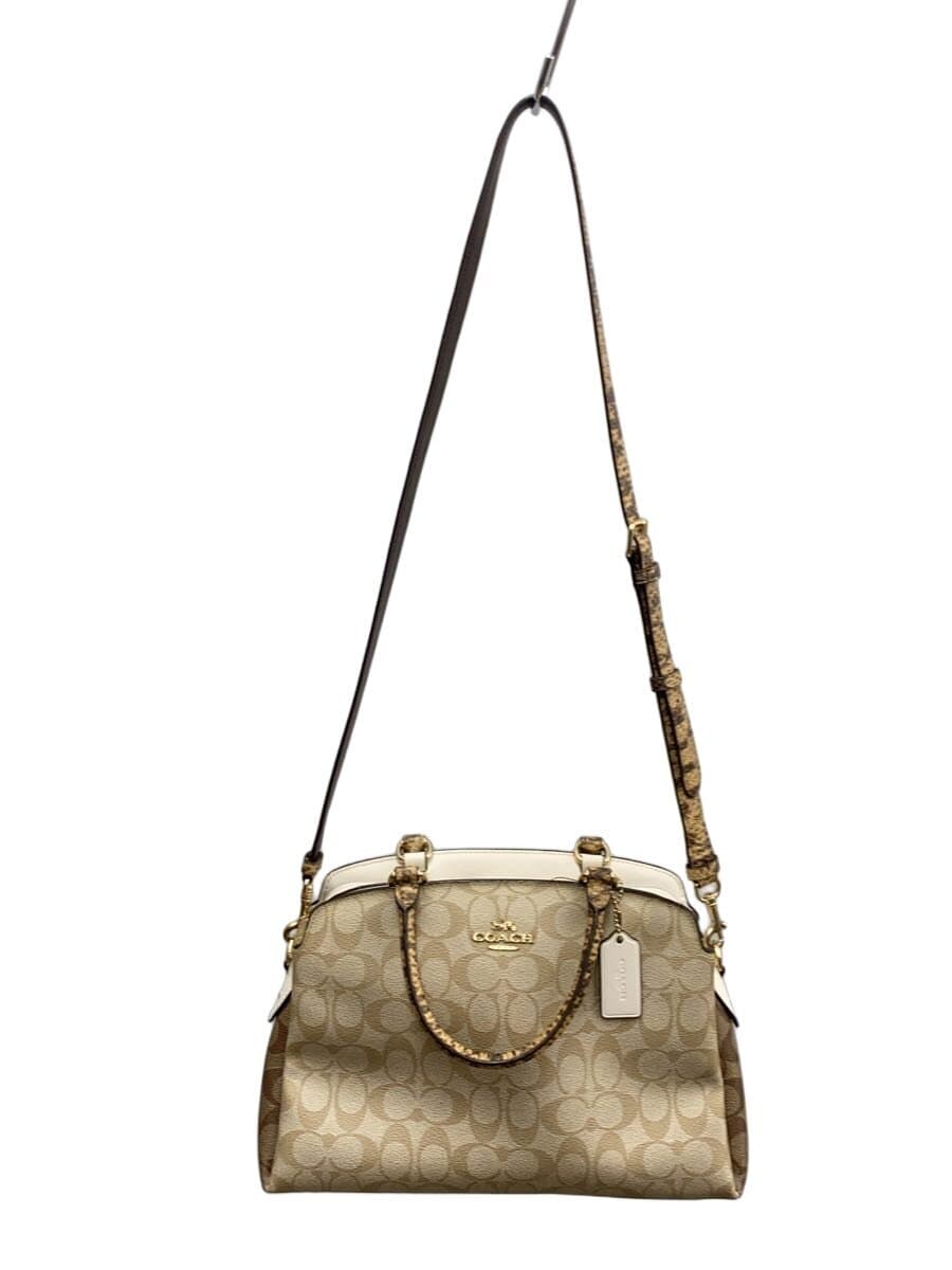 COACH Lily Carryall Signature Canvas 2-Way Handbag PVC BEG All Over Pattern 7