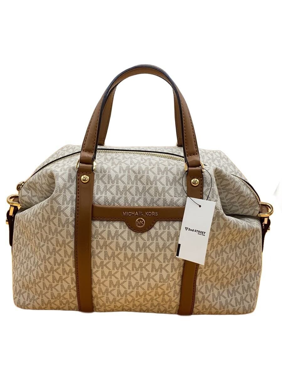 MICHAEL KORS Mini Boston Bag Leather CRM Monogram BA-2102