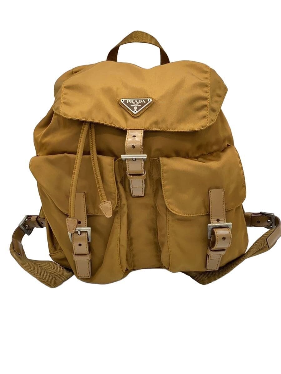 PRADA Triangle Logo Plate Backpack Nylon BRW