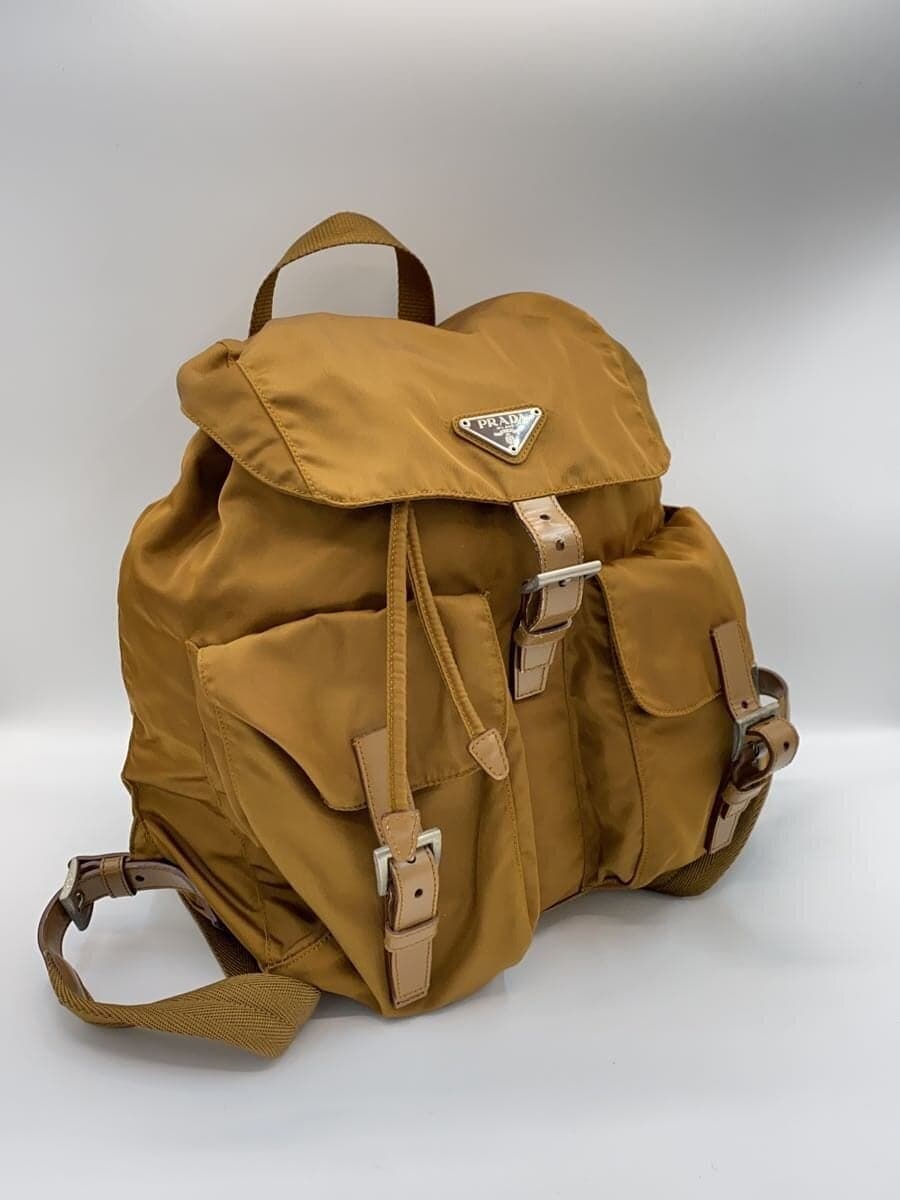 PRADA Triangle Logo Plate Backpack Nylon BRW 2