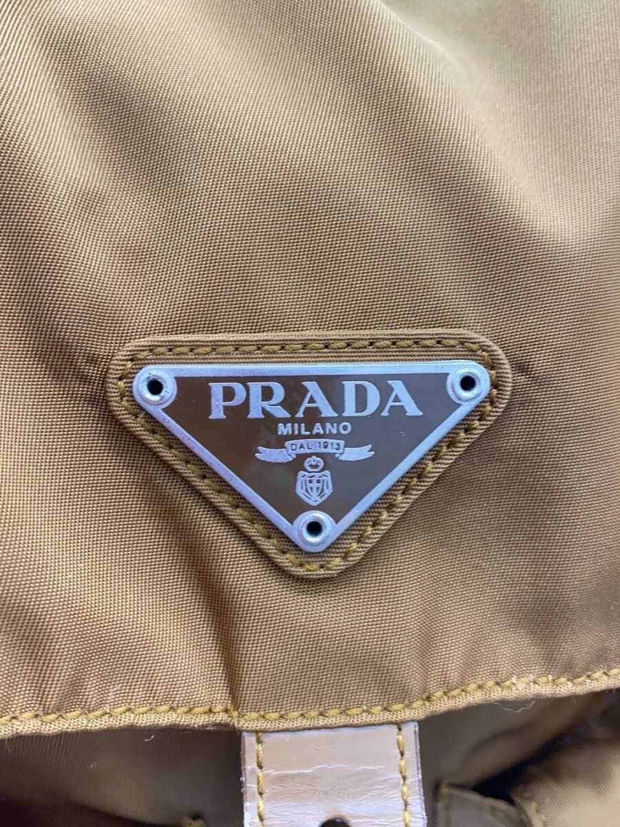 PRADA Triangle Logo Plate Backpack Nylon BRW 5