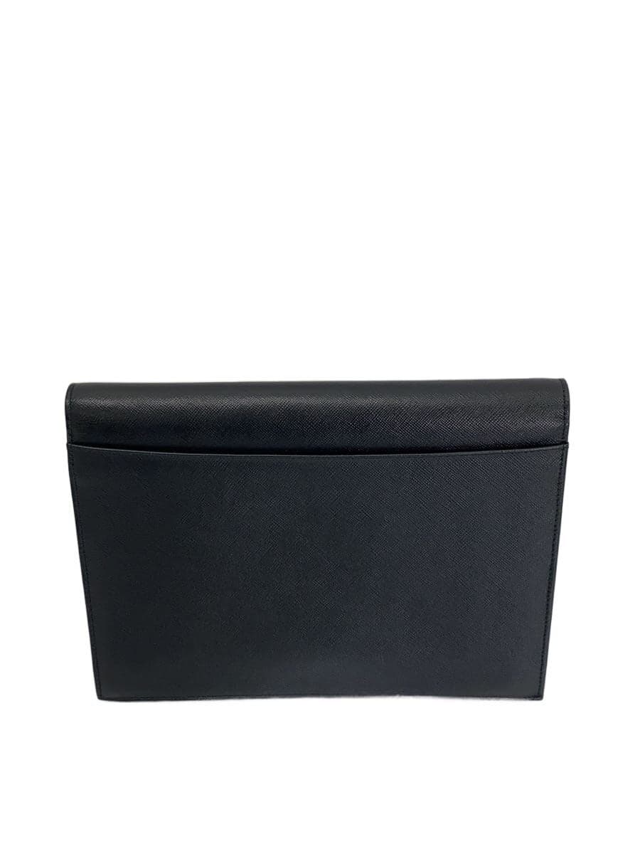 YVES SAINT LAURENT clutch bag leather black plain 3