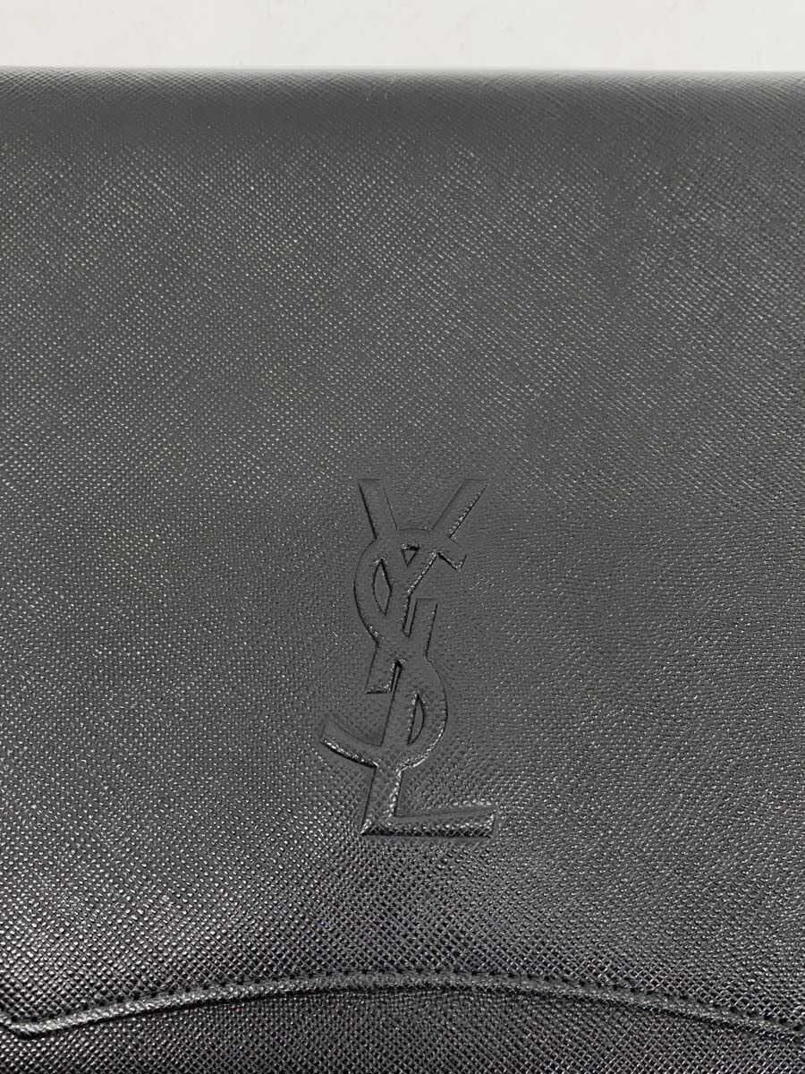 YVES SAINT LAURENT clutch bag leather black plain 5