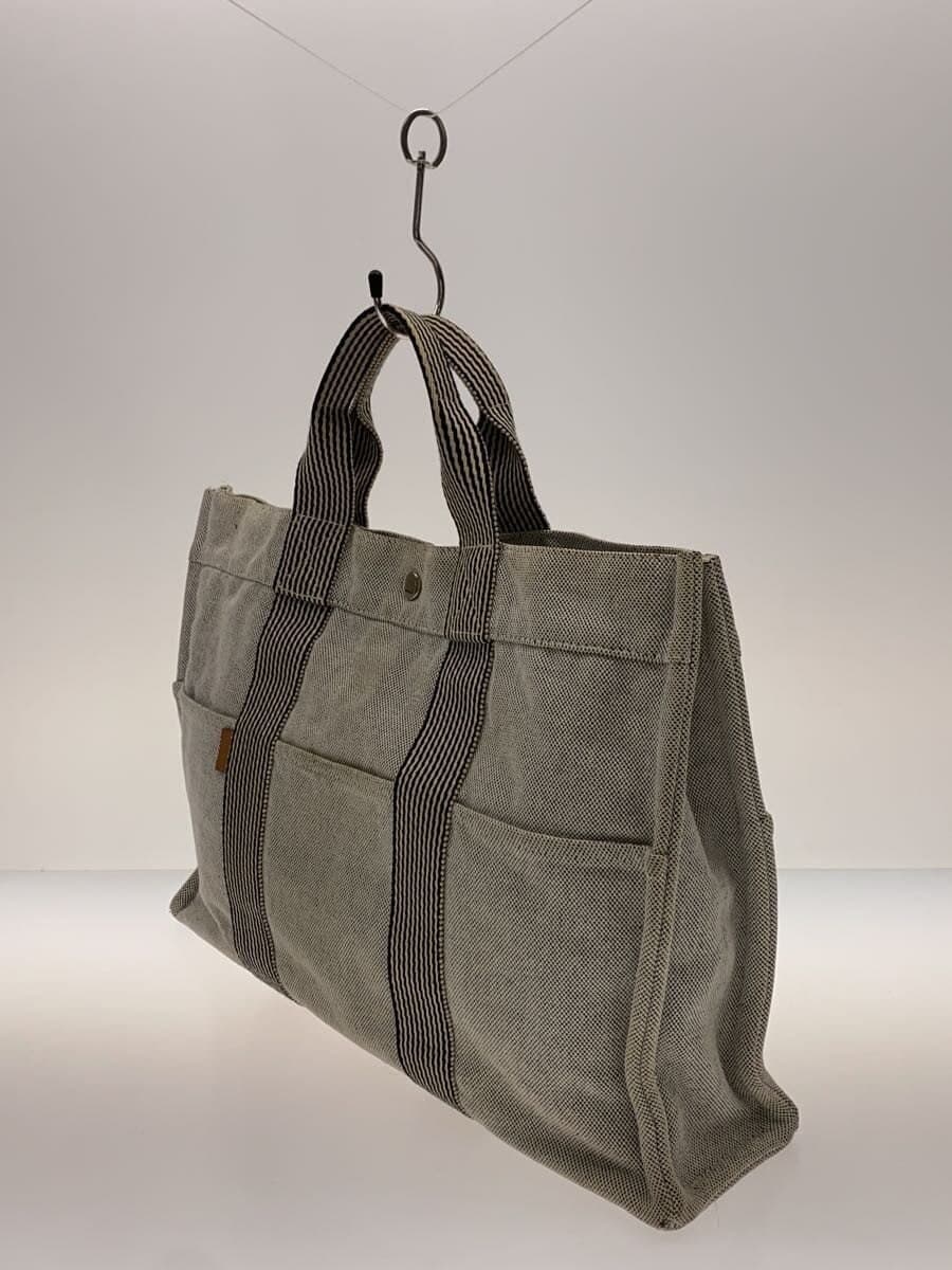 HERMES Tote Bag Canvas GRY 2
