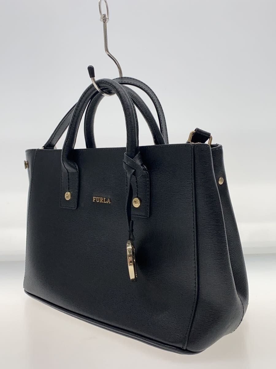 FURLA Shoulder Bag Leather BLK 2