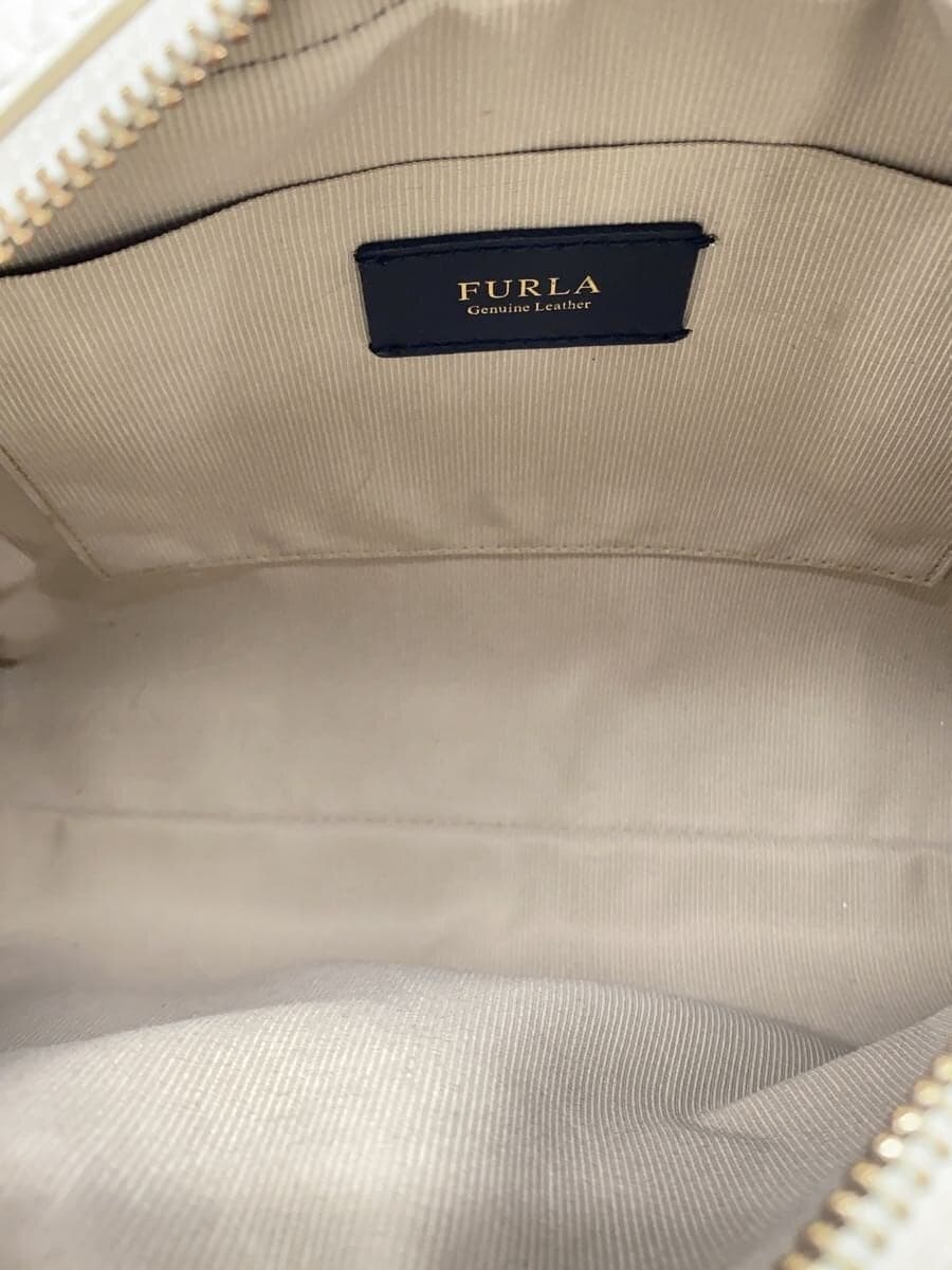 FURLA Shoulder Bag Leather WHT Solid 6