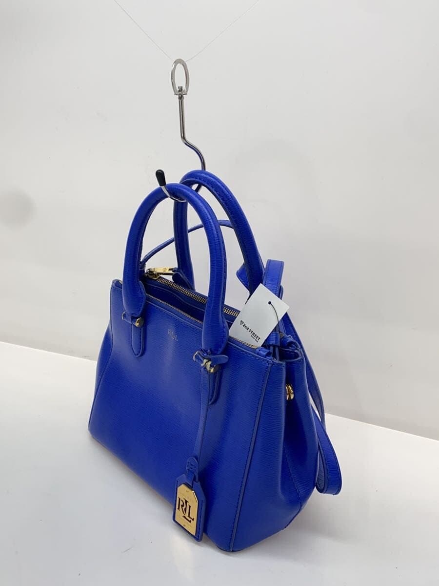 LAUREN RALPH LAUREN Shoulder Bag Leather BLU Solid 2