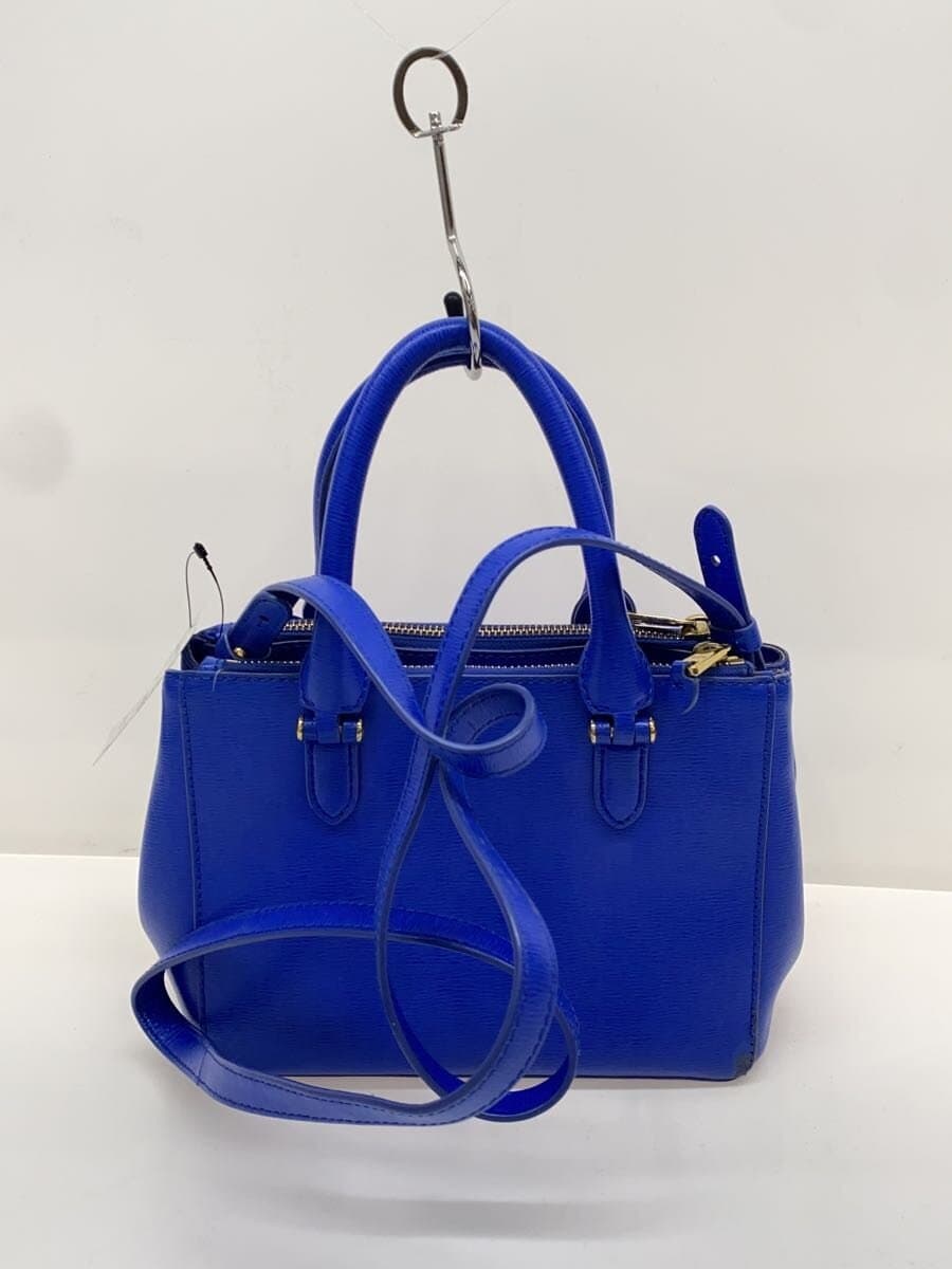 LAUREN RALPH LAUREN Shoulder Bag Leather BLU Solid 3