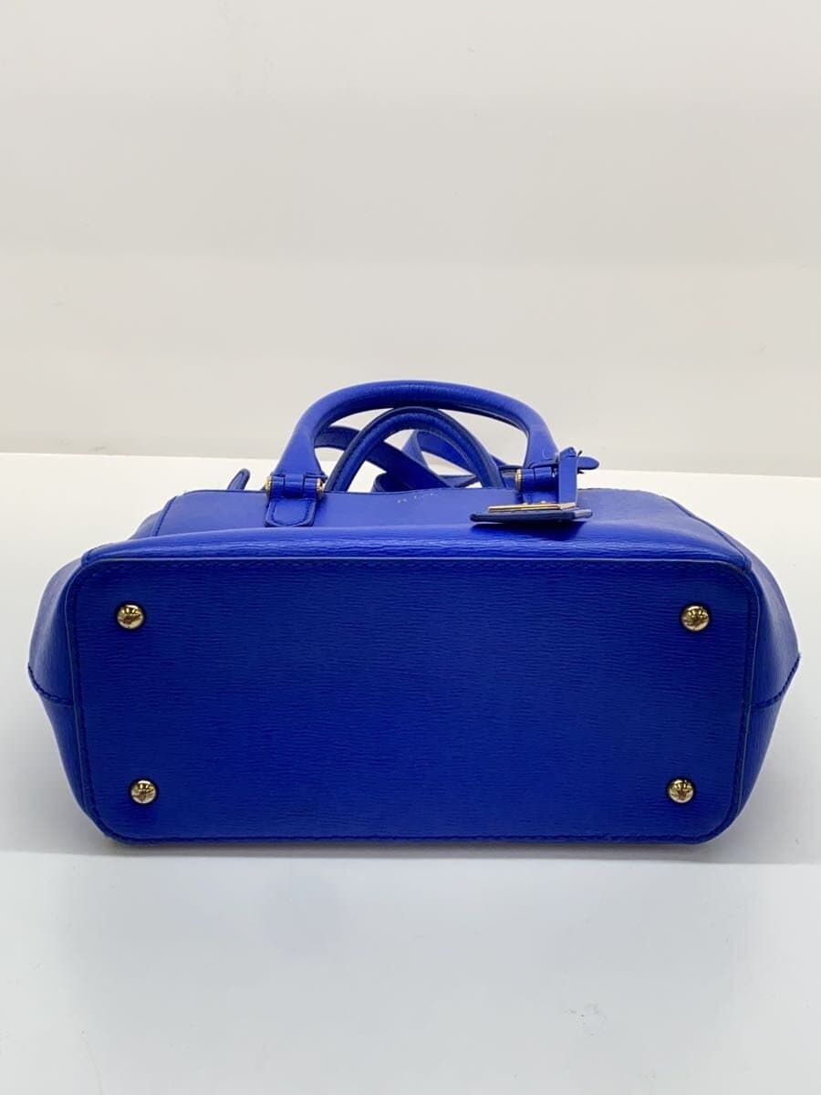 LAUREN RALPH LAUREN Shoulder Bag Leather BLU Solid 4